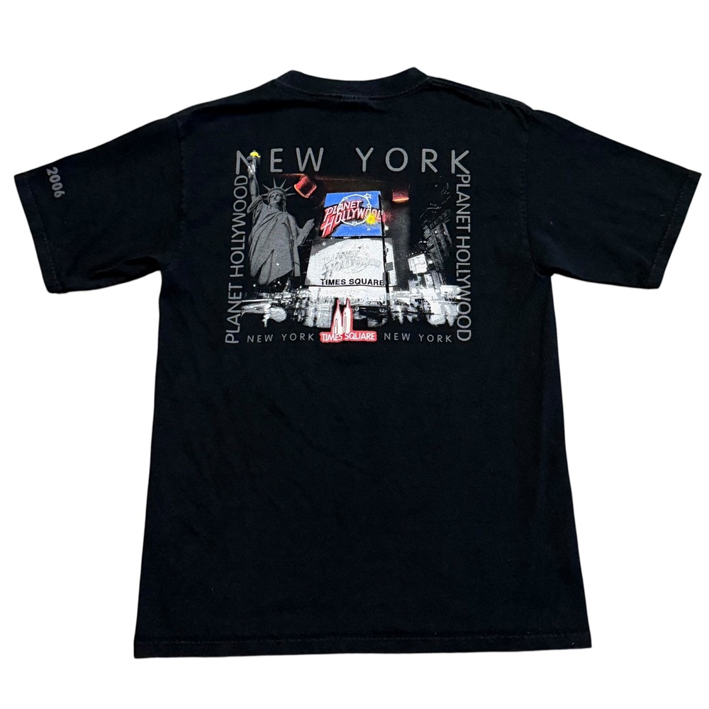 Planet Hollywood New York T-Shirt Mens Size M Black Times Square Graphic 2006